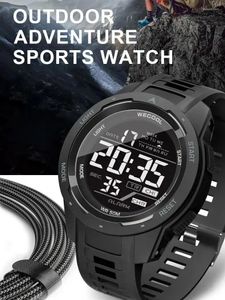 Montre-bracelets WECOol Brand Sport Digital 50m étanche LED Back Light Alarm Mélogier Multifonction Watch W-616