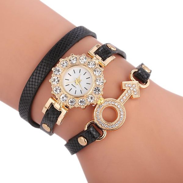 Montres-bracelets en gros mode femmes ancre montres luxe strass Wrap Bracelet montre Quartz robe montres-bracelets