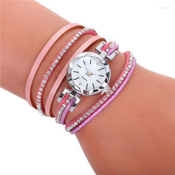 Montres-bracelets en gros femmes or strass luxe cristal pierres précieuses mode décontracté Bracelet montres à quartz