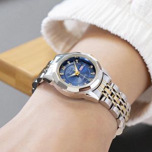 Montre-bracelets Wiilaa Simple Golden Women Classic Classic Wrist Wistches Date Dames Quartz Watch For Gol