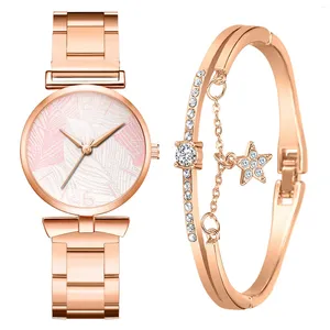 Montre-bracelets Repose sur les montres pour femmes sans batterie en alliage de mode en acier inoxydable lointain Diamond Watch Belt Quartz incrusté des femmes