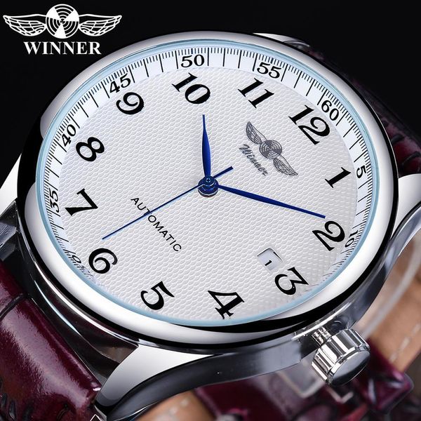 Relojes de pulsera Ganador Retro Diseño clásico Calendario Cinturón casual Manos azules Moda para hombre Relojes mecánicos automáticos Marcas de lujo Relogios 230724