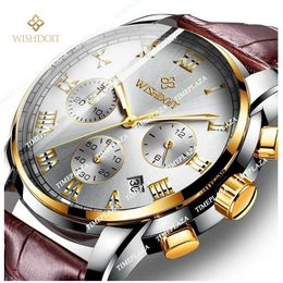 Montre-bracelets Wishdoit 2021 Fashion Men's Watch en acier inoxydable Top Sports Chronograph Quartz Men Relogio Masculino