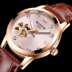 Polshorloges wlisth dames elegant skelet luminous automatisch horloge waterdichte mechanische mode dames relogio feminino