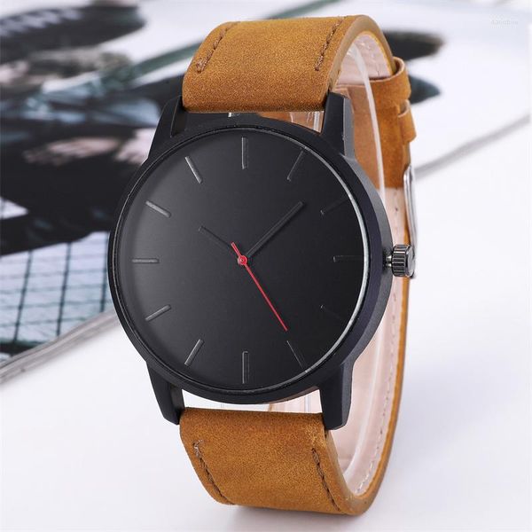 Montres-bracelets WOKAI Haute Qualité Mode Casual Hommes Abrasif Pierre Quartz Business Ceinture Montre Sport Simple Style Étudiant Garçon Horloge