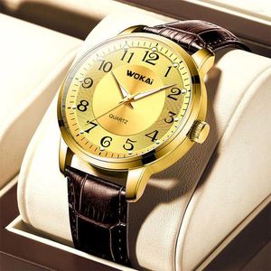 Horloges WOKAI Horloge Mannen Luxe Gouden Horloges Casual Business Quartz Prijs Relogio Masculino Reloj Hombre