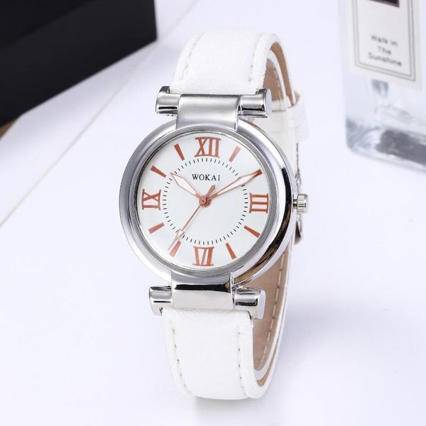 Montres-bracelets WOKAI Montre Femmes Mode Casual Montres Bracelet En Cuir Quartz Dames Cadeaux Prix Baisse Montre Femme