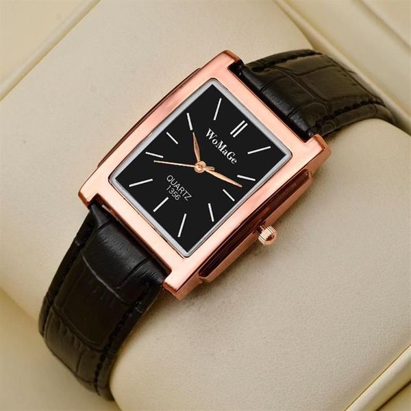 Montres-bracelets WoMaGe Bracelet en cuir Montre Femme 2021 Mode Casual Rectangle Quartz Femme Horloge Dames Montre Gift270v