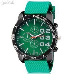 Relojes de pulsera Womage, relojes para hombre, relojes deportivos con esfera grande para hombre, reloj de goma a la moda, reloj militar con banda verde para hombre, reloj masculino, reloj hombre 24319