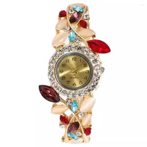 Polshorloges Damesarmband Horloges Ornamenten Quartz horloge met strass Band voor bruidsmeisje Bruiloft Dating Winkelen