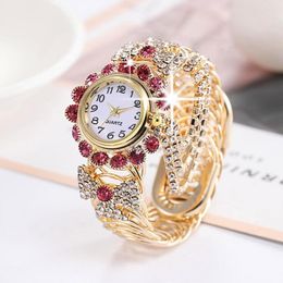 Montre-bracelets Watch Watch Luxury Rhingestone Quartz Fashion Bracelet Gift For Friends Horloge de bracele