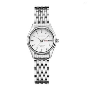 Montres-bracelets femmes Kingnuos marque Type acier lumineux affaires femme montre Quartz Hodinky Date horloge dames montres femmes