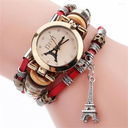 Montres-Bracelets à chaîne inhabituelle pour femmes, Montre-Bracelet à Quartz, tour Eiffel, pendentif