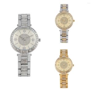 Montres-bracelets Montre Femme Charmant Flocons de Neige Cadran Montre-Bracelet Mode Quartz incrusté de Diamants Pour Femme Diamètre 36mm