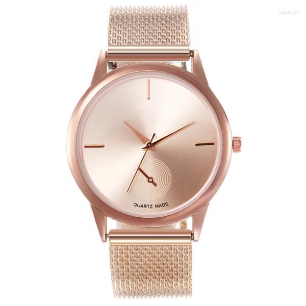 Relojes de pulsera Reloj de mujer Estilo coreano Exquisito Creativo Plástico Correa de malla Relojes de cuarzo Para Mujer