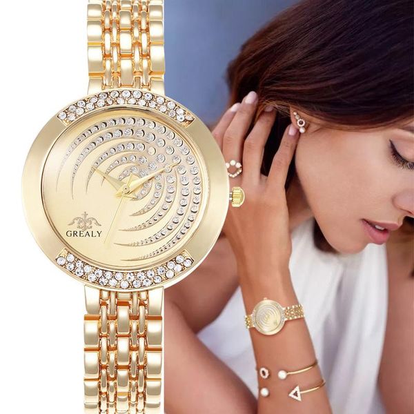 Muñecos de pulsera Mujeres Aleación Cinturón de malla de acero Conjunto de Diamond British Watch Top Luxury Luxury Damas de cuarzo Relojes de muñeca Relogios para Mujer