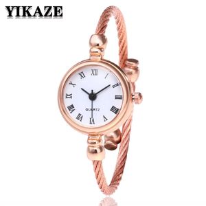 Montre-bracelettes bracelet rétro or bracelet en or inoxydable dames quartz robe horloge de poignet h240504
