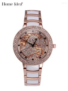 Polshorloges dames casual mode diamanten keramiek koper strip ontwerper kantoor dames elegant kwarts pols horloge