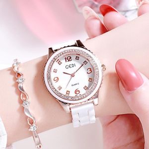 Montres-bracelets femmes montres en céramique luxe dame montre femme strass montre-bracelet. mode cristal mode Relogios