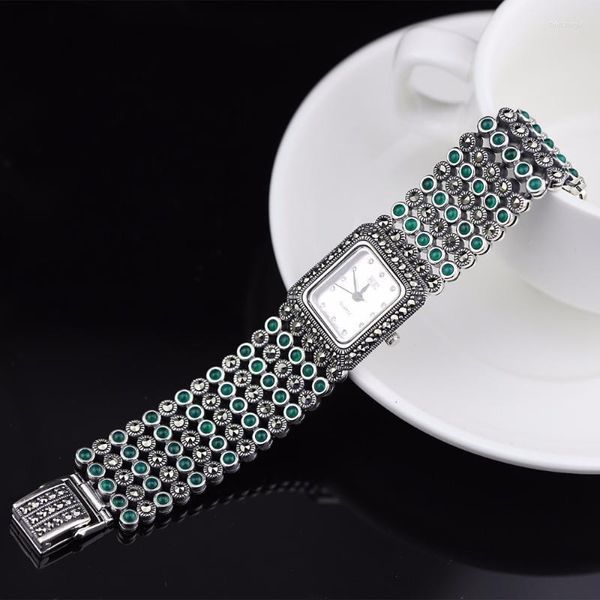 Montres femmes classique Thai argent Bracelet montre S925 Jade montres réel Bracelet montres Bert22