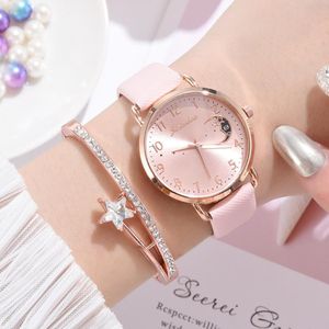 Polshorloges dames diamanten horloge dial horloge horloges set dames pu lederen band quartz polswatchwisthwisthwatches