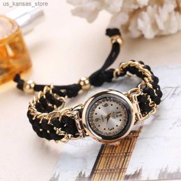 Montre-bracelets Femme Chaîne de corde tricotée Enroulement analogique Quartz ment poignet à la mode simple Quartz Reloj Mujer240409