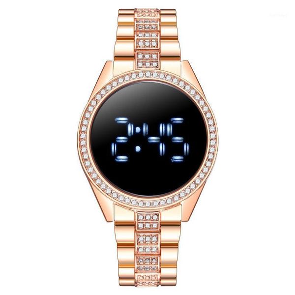 Montres-bracelets femmes montres LED mode Ldies diamant numérique poignet élégant Feamle horloges électroniques Relogio Masculino cadeau