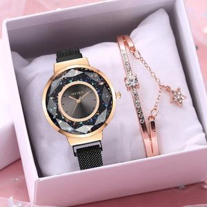 Montres-bracelets femmes aimant boucle mobile diamant montre de luxe dames Quartz Bracelet ensemble Relogio Feminino