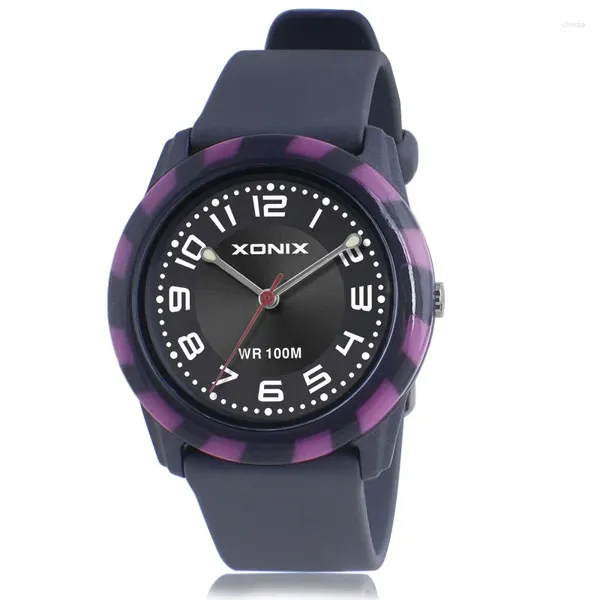 Relojes de pulsera Reloj de cuarzo para mujer Movimiento japonés Impermeable 100 m Correa de silicona Niñas Vestido deportivo Natación Relogios Femininos