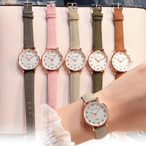 Horloges Vrouwen Quartz Horloges Mode Eenvoudige Vintage Kleine Wijzerplaat Horloge 2023 Luxe Lederen Band Dames Ronde Polshorloge Meisjes Pols