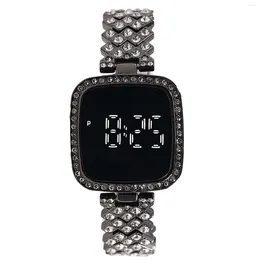 Relojes de pulsera Reloj de pulsera de cristal para mujer Reloj de pulsera con pantalla táctil con esfera cuadrada fácil de leer Oficina para citas y citas