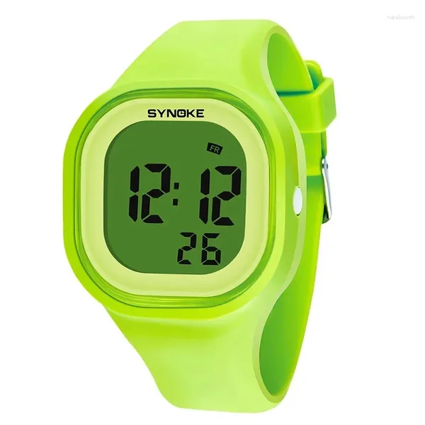 Wallwatches Women's Digital Watch Jelly Silicone Material Synoke Marca impermeable Alarmas multifunción Alarmas de relojes Damas