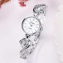 Relojes de pulsera Pulsera de moda para mujer Elegante Minimalista Reloj de cuarzo para mujer Relojes de pulsera De Mujer Clasicos Montre Femme Acier Inoxydabl