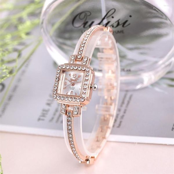 Relojes de pulsera para mujer, reloj de cuarzo de aleación Individual con diamantes completos, relojes de lujo para mujer, vestido, decoración de fiesta, regalos para mujer