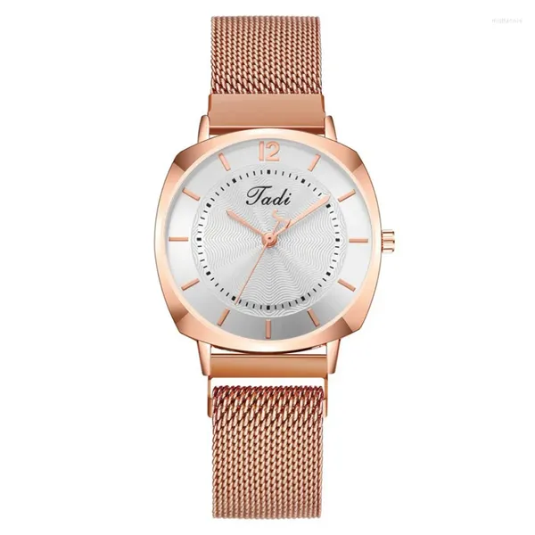 Montres-bracelets femmes luxe cadran carré montre à Quartz en acier inoxydable Bracelet magnétique robe horloge dames Relogio Feminino