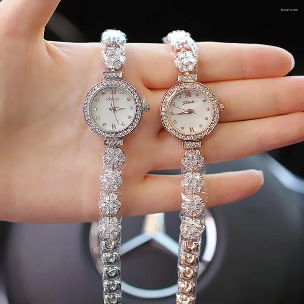 Relojes de pulsera Reloj de lujo para mujer Marca Pulsera de diamantes Cuarzo Impermeable Moda y elegante Reloj V115