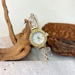 Polshorloges dames horlogemerk kleine diamant armband vintage verstelbare ketting klok mode licht luxe reloj v129