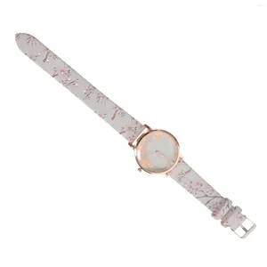 Montres-bracelets montre pour femme bracelet en cuir PU mode dames montres analogique quartz imprimé floral robe poignet