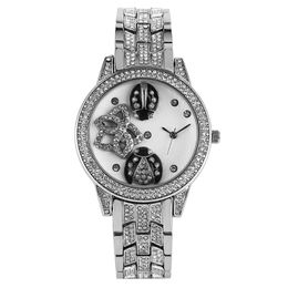 Horloges horloge Quartz Analoge Horloges Luxe Diamond-encrusted Beetle Relief Legeringsband met Haak Gesp-polshorloge