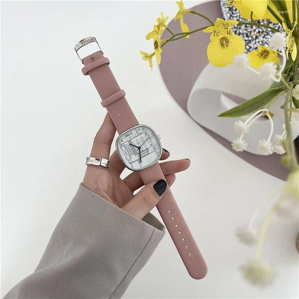 Relojes de pulsera Reloj de mujer Simple Pequeño Cuadrado Digital Retro Moda Versátil Compacto