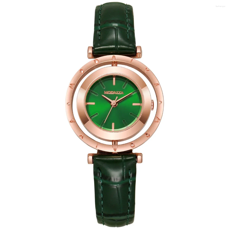 Orologi da polso Orologio da donna con quadrante girevole Orologi semplici in pelle al quarzo Orologio da donna regalo per ragazze Orologio casual Zegarek Damski