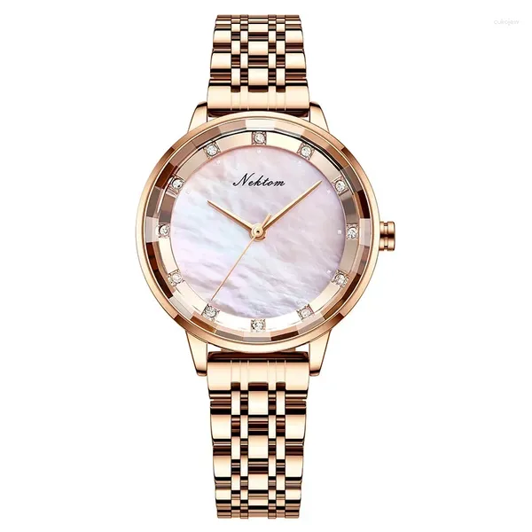 Relojes de pulsera Los relojes de mujer son simples engastados con diamantes Tendencias de relojes en inglés Resistente al agua