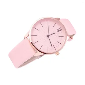 Horloges Dameshorloges Eenvoudige wijzerplaat Dames Pu-band Analoog quartz horloge Elegante jurk Mode