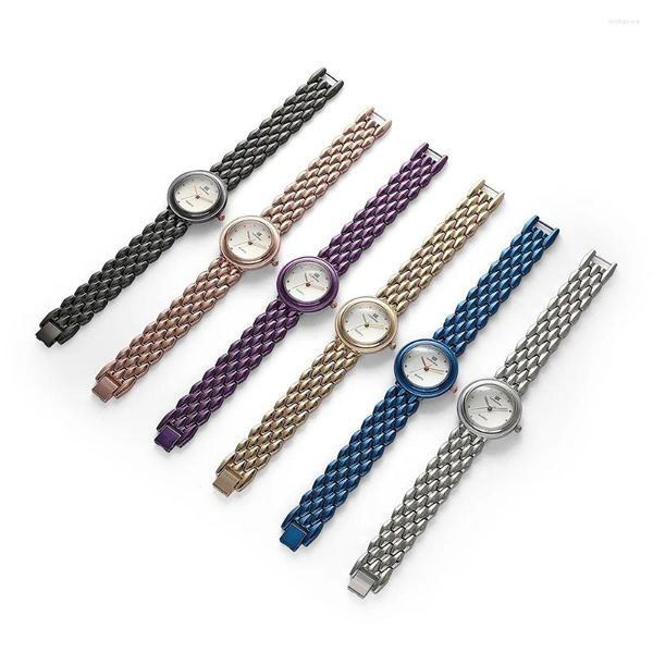 Relojes de pulsera Mujeres Top Moda de lujo Casual Todo el cinturón de acero Reloj de pulsera de cuarzo Hombre y damas Reloj Regalo Temperamento Accesorios para