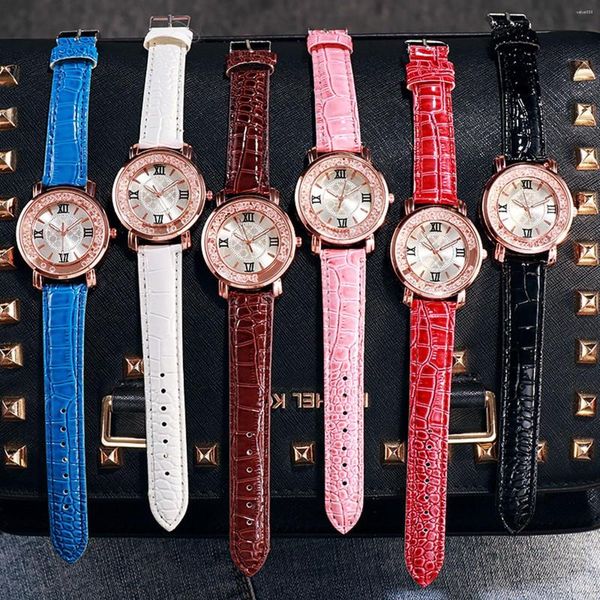 Relojes de pulsera para Mujer, reloj con esfera, pulsera, conjunto de relojes, correa de cuero para Mujer, reloj de pulsera de cuarzo, reloj para Mujer, reloj para Mujer, Montre Femme