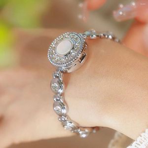 Montres-bracelets Femmes Montre Gold Vintage Bracelet Petit Quartz Montres Haute Qualité Mode Luxe Argent Diamant Cadeau Pour Petite Amie 2024