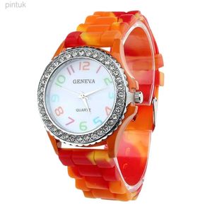 Horloges Dameshorloge Siliconen horloge Kristal Bling horloge Analoog digitaal quartz polshorloge accesorios para mujer montres femmes 24329