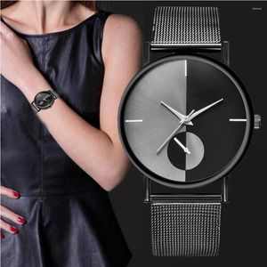 Montres-bracelets femmes montre en acier inoxydable Femme 2023 femmes maille ceinture Ultra-mince mode Relojes Para Mujer luxe montres-bracelets Reloj