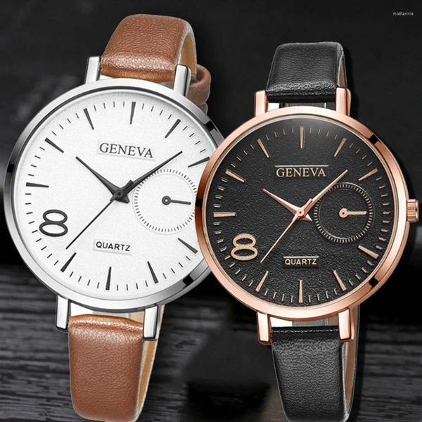 Montres-bracelets Femmes Montres Marque De Mode Grand Nombre Quartz Femme Horloge Fille Personnalité Bracelet En Cuir 2023 Tendance Cadeau Femme Relogio