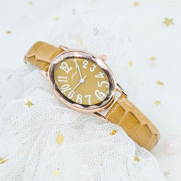 Relojes de pulsera Relojes de mujer Moda Casual PU Banda de cuero Simple Vintage para reloj de pulsera Correa Reloj de pulsera de alta calidad para mujer